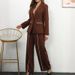 "Modern Women's Casual Suit Set - Stylish Jacket & Straight Leg Trousers For Office & Everyday Wear"_ecoleips.com