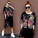 Women's Plus Size Hip Hop Sportswear Set Fashionable Summer Short Sleeve Tapered Leg Capri Pants Loose Harem Style Two Piece Outfit_ecoleips.com