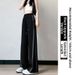 Women's Ice Silk Sports Pants 2026 Summer Thin Straight Casual Loose Black Pants Spring Autumn Wide Leg Height Enhancing_ecoleips.com