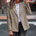 European And American Cross-border Women's Elegant Fashion Tweed Slim-fit Double-breasted Long-sleeve Blazer Houndstooth_ecoleips.com