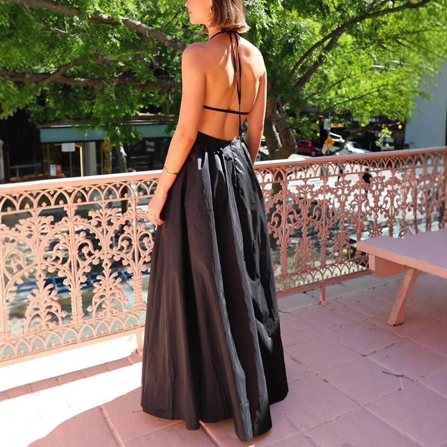 Vacation For Women Summer Design Backless Tie Beach French Style Elegant Strap Dress_ecoleips.com