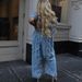 Women's Clothing Loose Denim Sexy Deep V Hole Wide Leg Jumpsuit_ecoleips.com