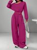 Women's Off-Shoulder Sweater Set - Long Sleeve Knit Top & Lounge Pants (S-XXL) | Casual Streetwear In 7 Colors_ecoleips.com