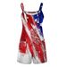 Stars & Stripes Floral Print Jumpsuit - Women's Sleeveless Romper With V-Neck And Side Pockets, Lightweight Summer Outfit For Beach Vacation, Party_ecoleips.com