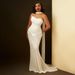 Fashionable Ribbon Strapless, Hip Hugging Dress, Long Skirt, Simple And Fashionable Party Dinner Dress_ecoleips.com