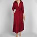 Temperament Women's Commuter Lace-up Solid Color Waist Long Sleeve Irregular Shirt Dress_ecoleips.com