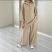 Oversized Hooded Half-Zip Top & Wide-Leg Pants Set – Relaxed Two-Piece Outfit For Women_ecoleips.com