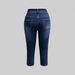 Women's Stretch High-Waisted Cropped Jeans – Slim Fit Denim Capri With Pocket Detail (Dark Blue, S-XL, Comfortable Plus Size Summer Pants)_ecoleips.com