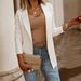 W6906 European American Fashion Women's Clothing Autumn And Winter Casual Solid Color Blazer_ecoleips.com