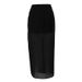 Women's High Waist Mesh Skirt Black Double Layer See Through Slit Hip Style Fashionable All Match Design_ecoleips.com
