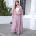 Muslim Evening Abaya Dubai Women's Two-Piece Dress Set_ecoleips.com
