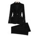 Women's Premium Wool Suit Set – Elegant Blazer & Trousers For Office & Formal Occasions (Khaki/Black/Red, S-4XL)_ecoleips.com