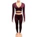 Women's V Neck Cross Strap Long Sleeve Top And Hip Lifting Pants Set European American Style Autumn New Clothing_ecoleips.com