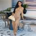Women's Clothing Neck Lace Up Sleeveless Backless Top With Slim Fit Loose Trousers Sexy Tassel Two Piece Suit_ecoleips.com