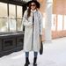 Elegant Stand Collar Faux Fox Fur Coat – Long Women’s Coat For Winter, Windproof & Stylish_ecoleips.com