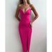 Ele High Slit Midi Bodycon Dr Wsevypo Sexy Spag For Women Other Material 00% Autumn Season Ladies Faion Dr_ecoleips.com