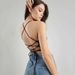 Women's Halter Tops Lace-up Tie Back Ribbed Knit Tank Tops Sleeveless Crop Tops For Teengirls 2024 Summer Sexy Club Outfit_ecoleips.com