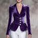 Cross-border Vintage Women's 2025 New European And American Style Slim-fit Slit Velvet Blazer Top_ecoleips.com