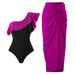 Women's Clothing sexy bikini one piece swimsuit chiffon skirt wrap skirt one shoulder suit swimsuit beach gathered conservative belly cover_ecoleips.com
