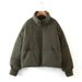 Women's Stand Collar Puffer Jacket – Thickened Warm Winter Coat, Black/White/Khaki/Army Green/Brown (Polyester, Long-Term Stock, XS/S/M/L)_ecoleips.com