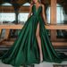 Elegant Strapless Ball Gown High Slit A-Line Evening Dress for Women Parties Special Occasions_ecoleips.com