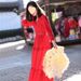 Sanya Women, Bohemian Long For Beach Vacation, Slimming Travel Spring And Autumn Outfit, Red Dress From Thailand_ecoleips.com