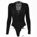 European And American Style Solid Color Slim Fit Long Sleeve Bodysuit Elegant Figure Flattering Pleated Jumpsuit for Women_ecoleips.com
