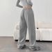 Women's Clothing Slim-Fit Straight Leg Pants – High Waist, Stretch Polyester, Minimalist & Versatile (S-XXL, Neutral Colors)_ecoleips.com