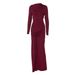 Women's Fashion 2025 Early Autumn Slim-Fit Strap-Waist Bodycon Long Solid Color Long-Sleeve Dress Wholesale_ecoleips.com