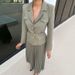 Women's Clothing Solid Color Temperament Lapel Suit Pleated Skirt Suit_ecoleips.com
