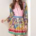 2025 Spring New Women's Printed Long Sleeve Shirt Top + Pleated Skirt Two-Piece Set For Women_ecoleips.com