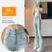 Waist-cinching, Hip-enhancing, Elongated Women's Jeans, 2025 New Fashion Trend, Super Popular Flared Pants,_ecoleips.com