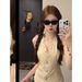 V-neck French-style Niche Tank For Women, 2025 Summer New Design, Hollow-out Patchwork, Elegant And Unique Camisole Top_ecoleips.com