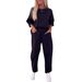 2024 European And American Cross-border Autumn Women's Clothing . Loose Casual Two-piece Set Solid Color Round Neck_ecoleips.com