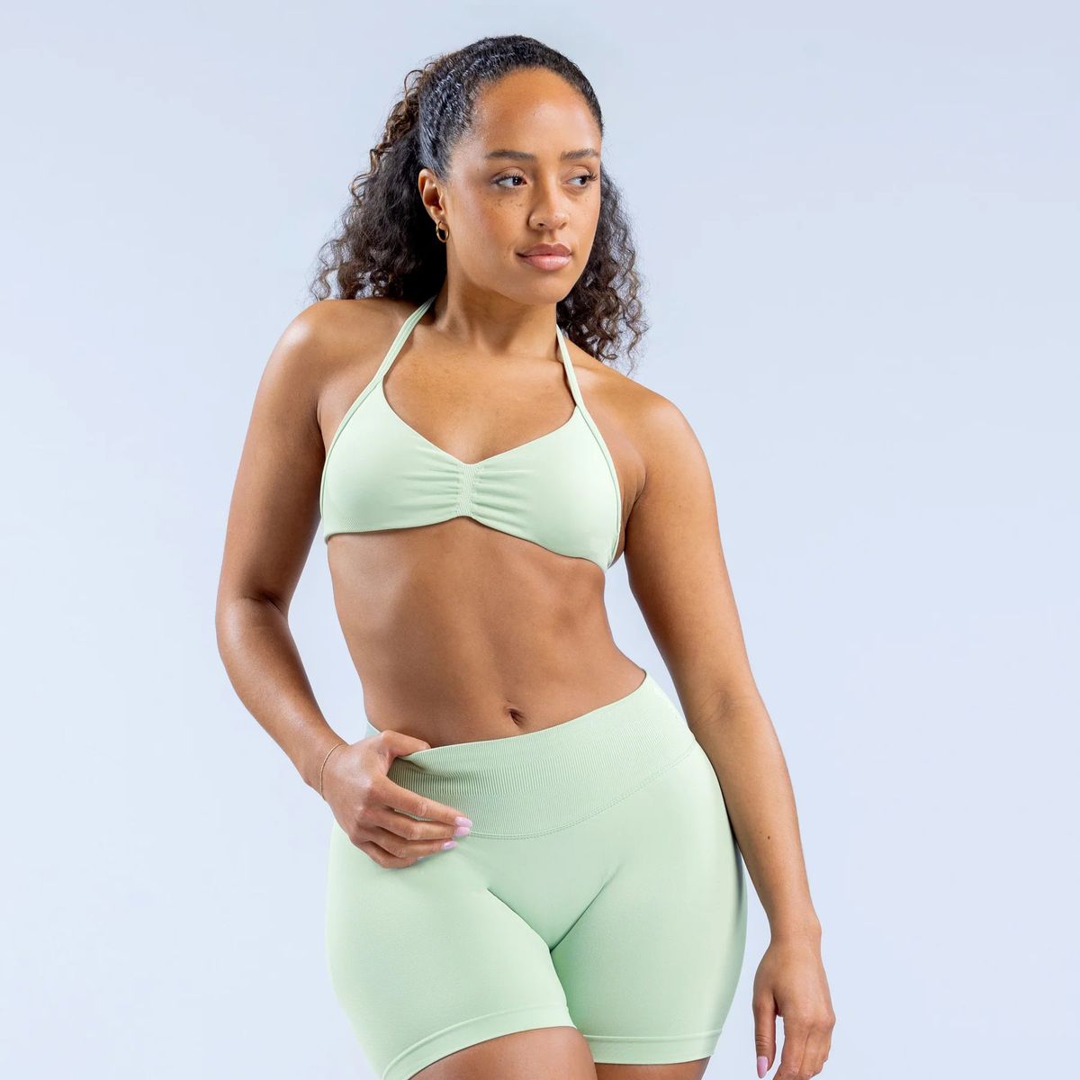 Women's Clothing High Elastic Matte Sports Bra Halter Neck Yoga Vest Polyester Fitness Top For Active Wear_ecoleips.com
