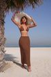 Women's Three Piece Bikini Swimsuit European And American Style Solid Color Mesh Long Dress Fashionable Sexy Design 2025_ecoleips.com