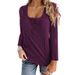 Women's Long Sleeve T-Shirt Button Up Casual Top Solid Color Autumn Fashion For Women_ecoleips.com