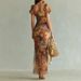 Elegant V-Neck Wrap Dress With Floral Hem – Feminine & Flowy Spring Dress For Women_ecoleips.com