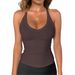 Y2k Aesthetic Ribbed Knit Sleeveless Top Women's Sexy Slim Fit Cropped Cami Streetwear Basic Versatile Streetwear Essentia_ecoleips.com