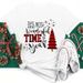 Merry Christmas Tree Santa Claus Letter Print Loose Cute Retro Short Sleeve T-Shirt For Women_ecoleips.com
