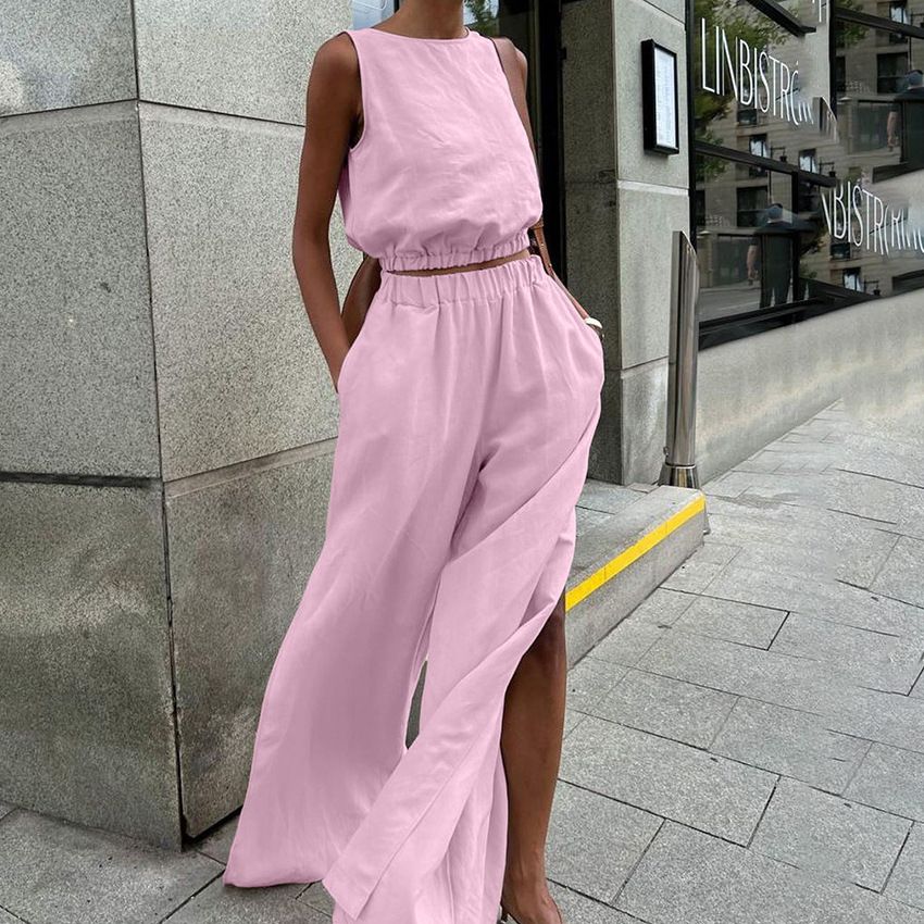 Women's Clothing all match slit slim solid color suit _ecoleips.com