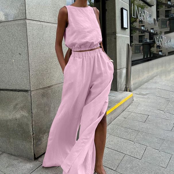 Women's Clothing all match slit slim solid color suit _ecoleips.com