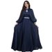 Verve MQ072 Muslim Women's Two-Piece Set With Rhinestones And Shiny Sequins Fashion Satin Abaya_ecoleips.com