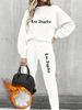 Women's Round Neck Sweatshirt Letter Print Casual Loose Sportswear Top For Autumn Winter_ecoleips.com