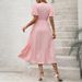 Lantern Sleeve Summer Women's Dress With Textured Fabric And V-Neck Design_ecoleips.com