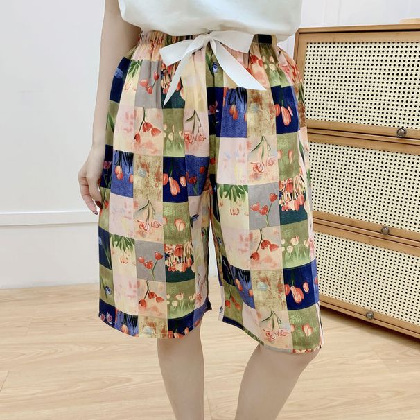 Women Pajama Shorts Cotton Strawberry Shorts Loose Beach Outfits Bottoms Home Pants Comfy Loungewear Bottom Sleep Clothes Shorts_ecoleips.com