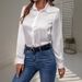 Women's Clothing Satin Shirt Women's Satin Silk Long Sleeved Shirt New_ecoleips.com