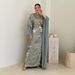 Modest Abaya Dress Elegant Foil-Printed Long Sleeve Robe Dress – Glamorous Pullover Gown For Special Occasions_ecoleips.com