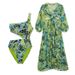 European And American Bikini New Halter Neck Printed Vacation Split Swimsuit And Cover Up Suit Female Hot Style_ecoleips.com