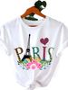 European And American Cross-border Foreign Trade Women's Clothing, Eiffel Tower Pattern Printed Round-neck Short-sleeve_ecoleips.com